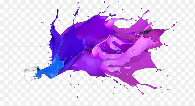 泼洒的紫色蓝色液体海报背景