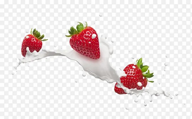 牛奶美味草莓素材