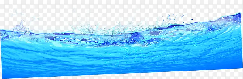 蓝色水流液体海洋美景