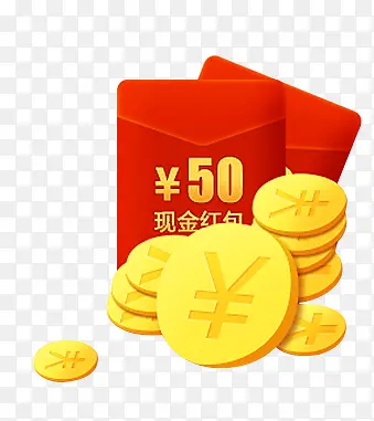手绘红包金币图标