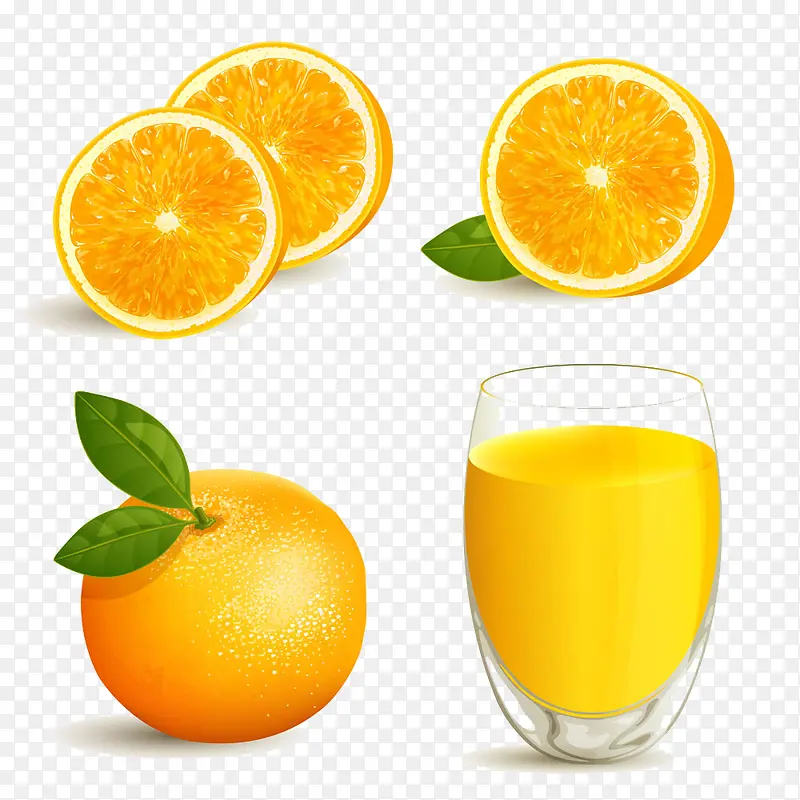 橙子与橙汁设计素材