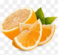 切开的黄色橙子