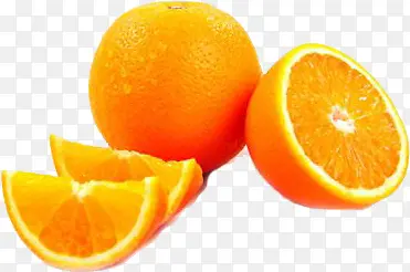 黄色新鲜橙子水果切面