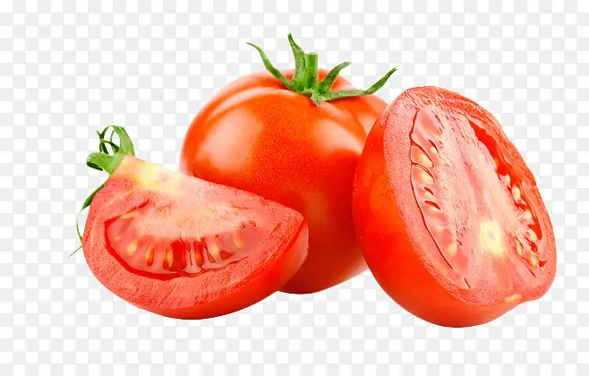 鲜红的西红柿切开的西红柿水果