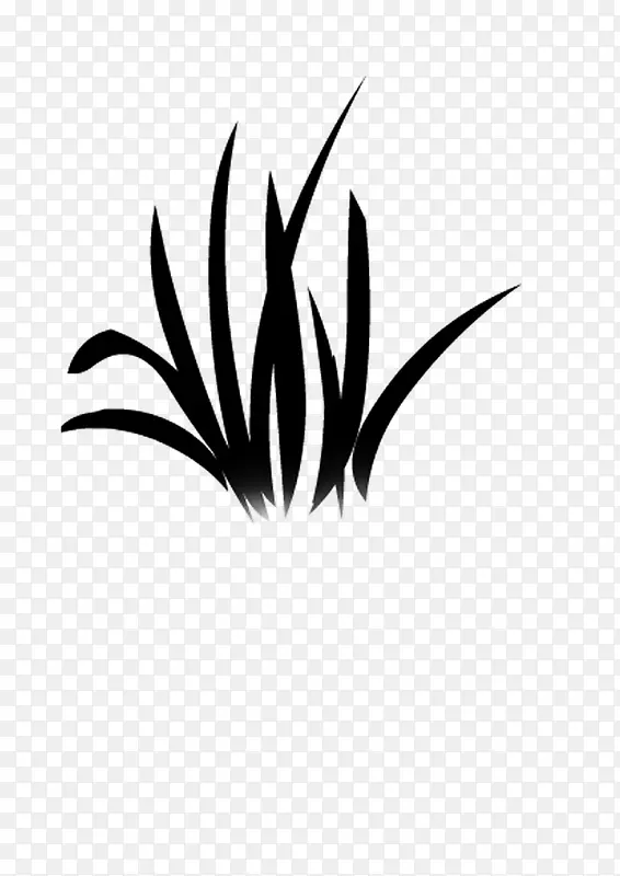 绘画植物 小草  黑白