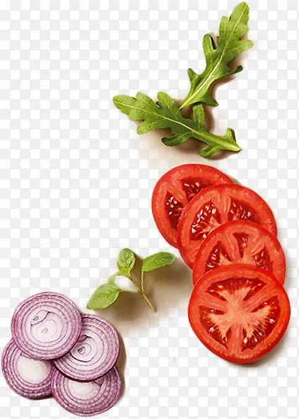蔬菜西红柿切开绿叶