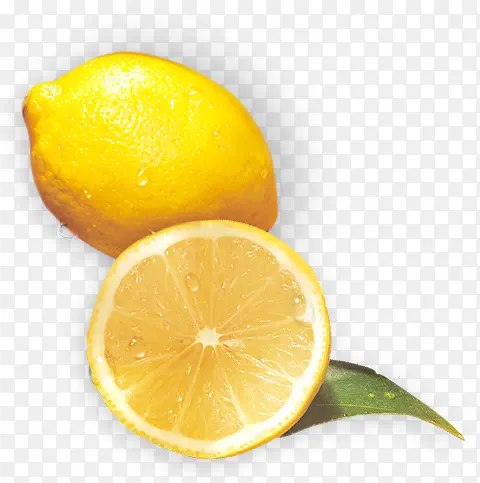 高清黄色切开的柠檬