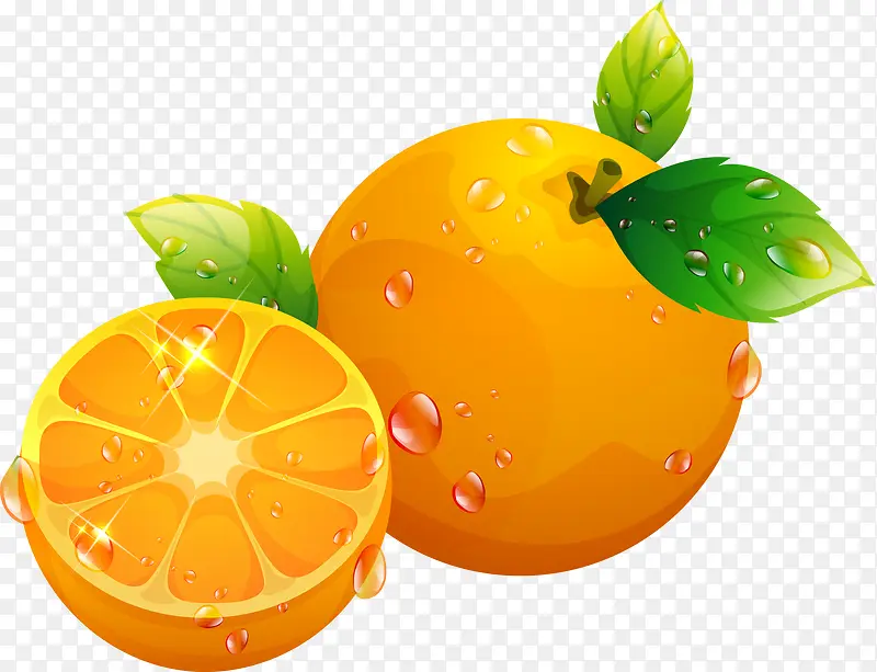 橙子水珠素材