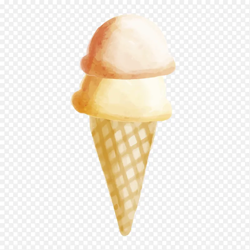 卡通手绘水彩绘画夏日美味冰淇淋