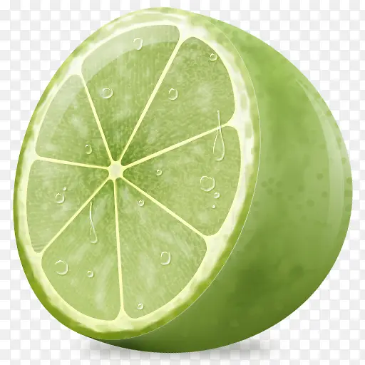可口美味的绿色橙子PNG图标