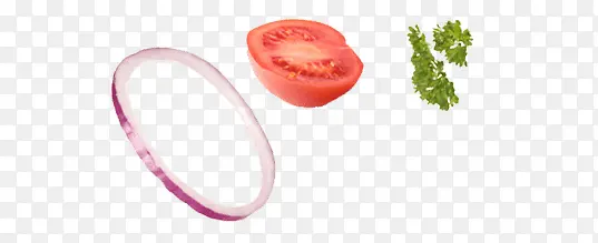 西红柿切开洋葱环