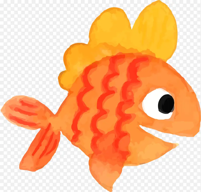 海洋生物手绘橙色小鱼