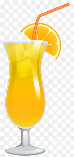 手绘黄色橙汁
