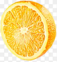 黄色橙子切开