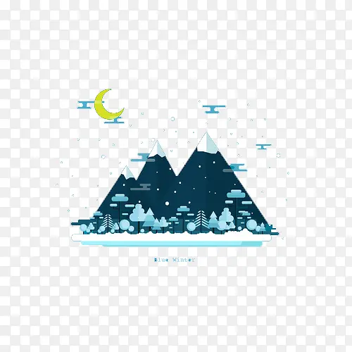扁平化雪山