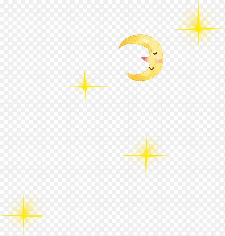 手绘卡通星星月亮