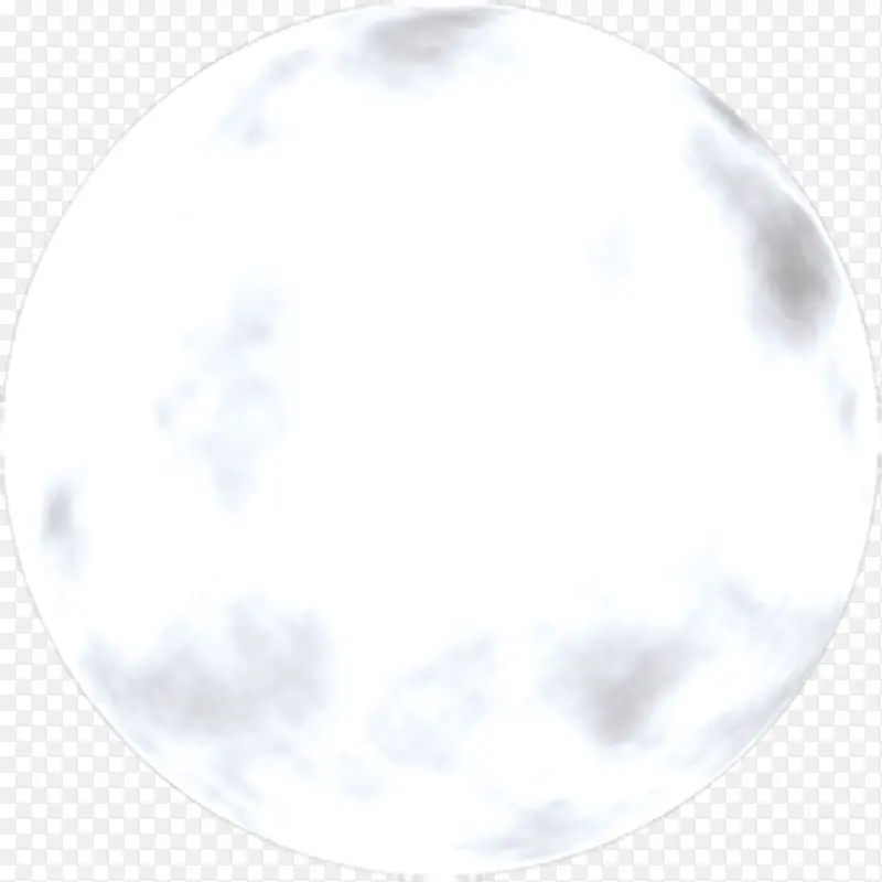 圆形手绘月亮白色