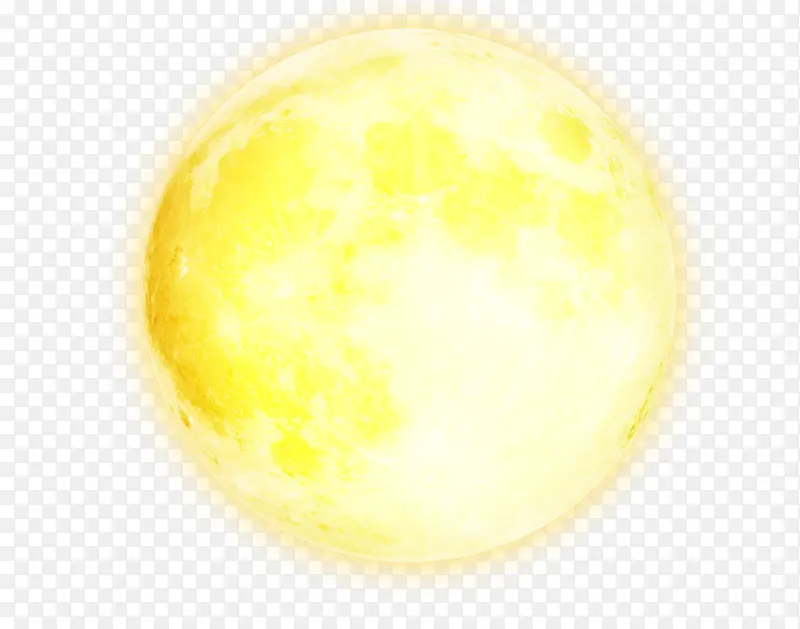 黄色手绘月亮图案