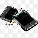 摔成两半的iphone icon