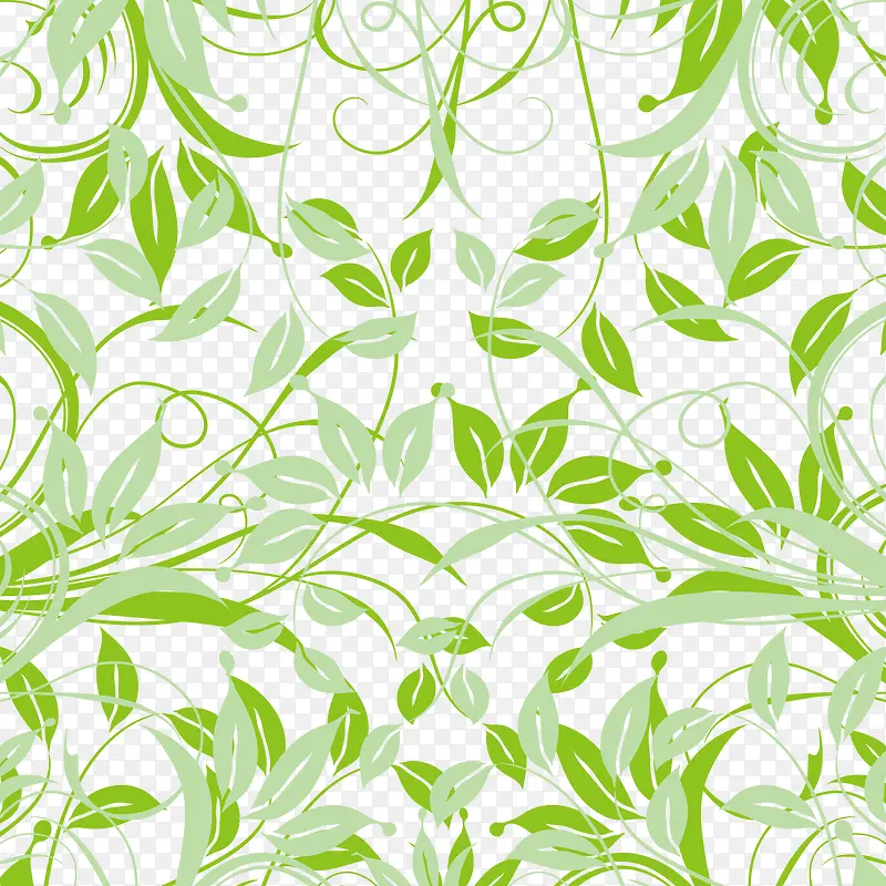 漂浮绿色叶子花纹