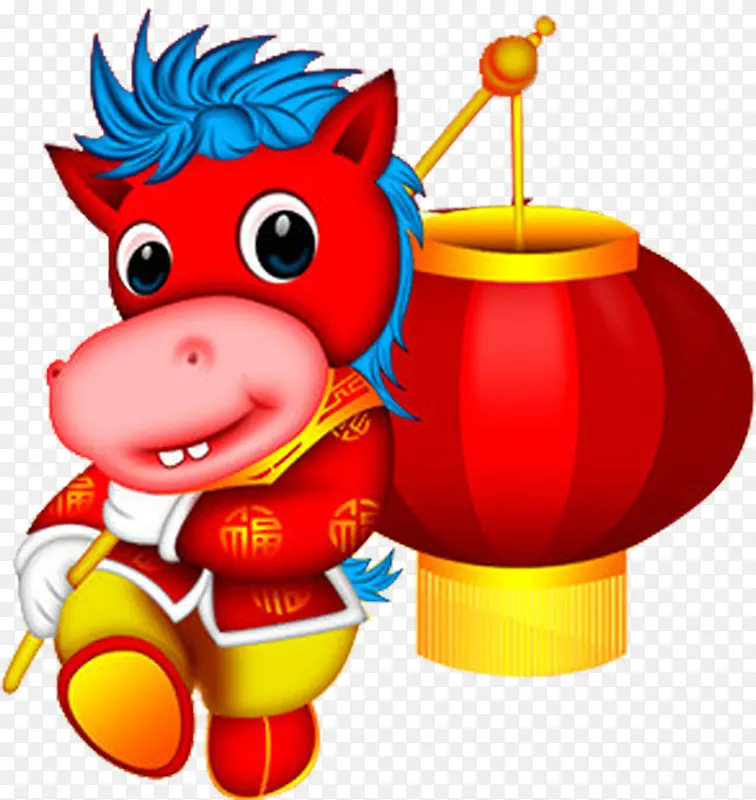 卡通金马迎春图片