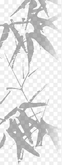 黑色水墨竹叶古典