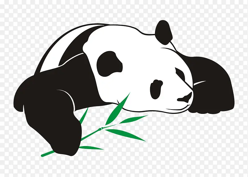 拿着竹叶的熊猫