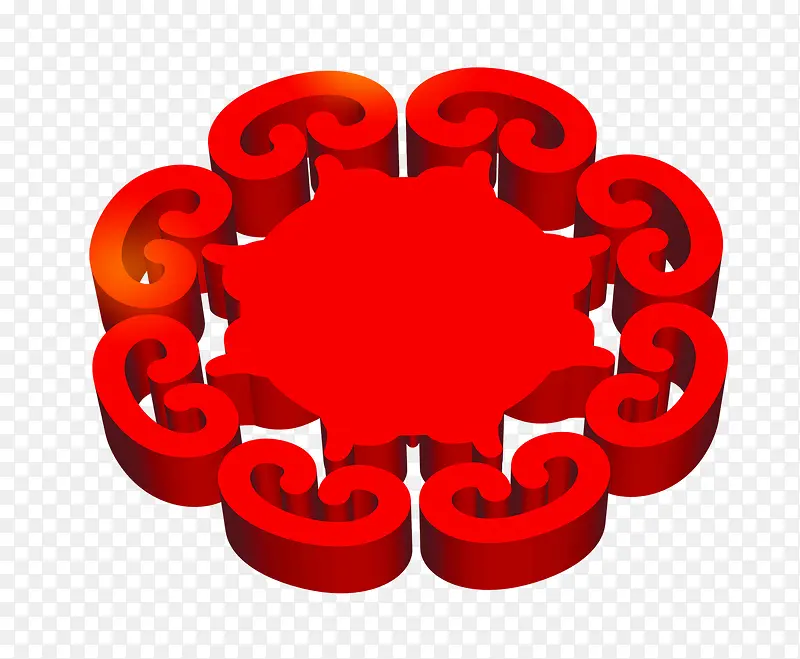 红色古典中国风花纹
