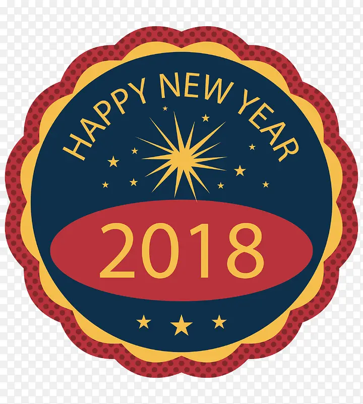 红色新年标签