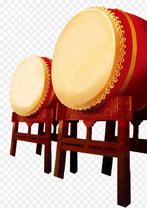 中国风新年红色大鼓