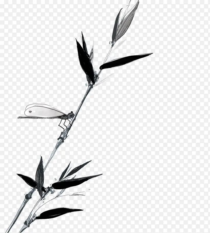 黑色中国风植物