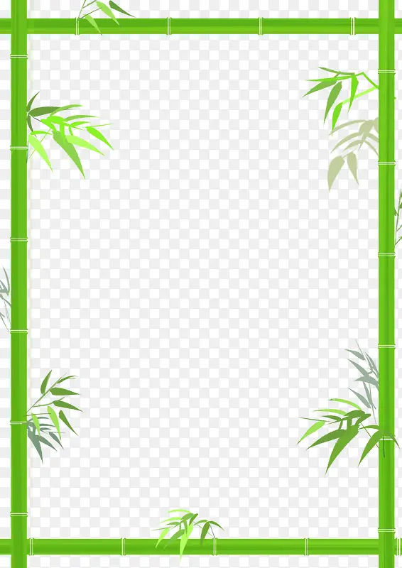 绿色竹子装饰边框