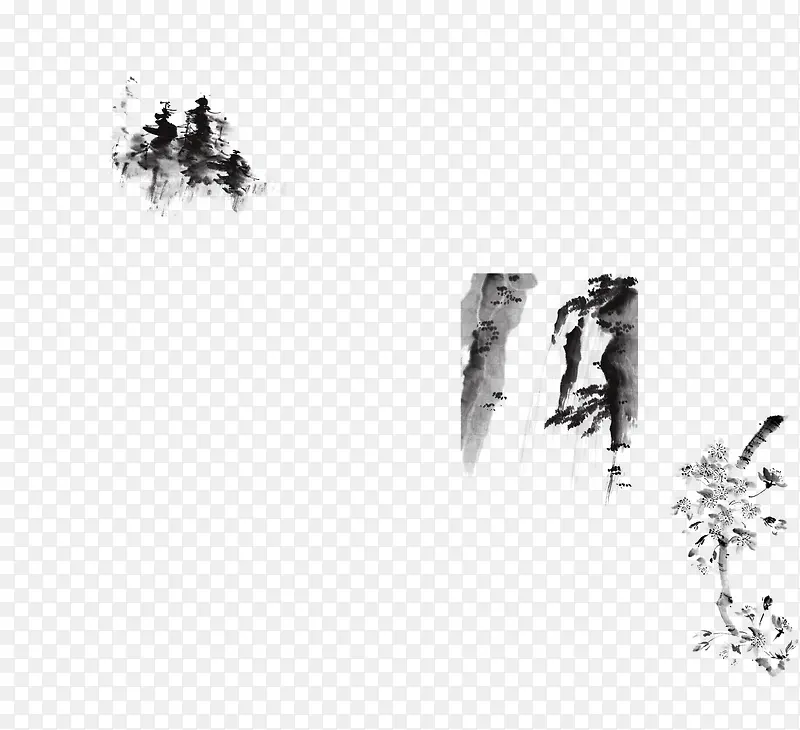 水墨画山水风景