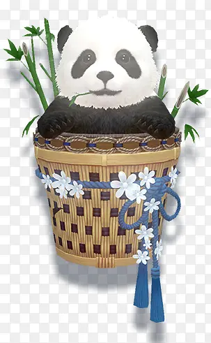 熊猫篮子竹子