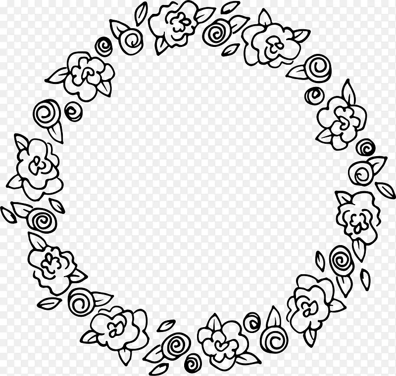 黑白花环
