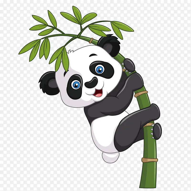 趴在竹子上大熊猫