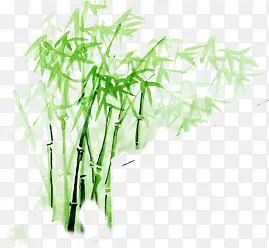 绿色手绘竹子环境素材