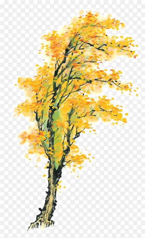 黄色秋季树木