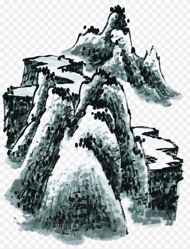 国画山石