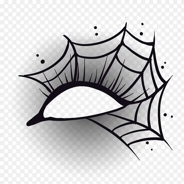 手绘蜘蛛网特效黑色线条