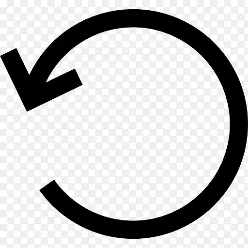 左旋转圆形箭头界面符号图标