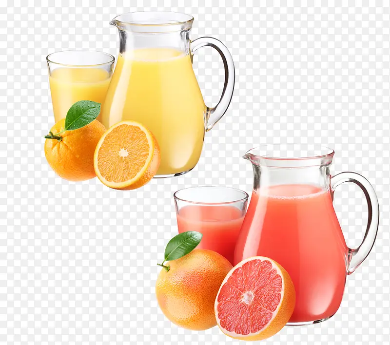 鲜榨橙汁和柠檬柚