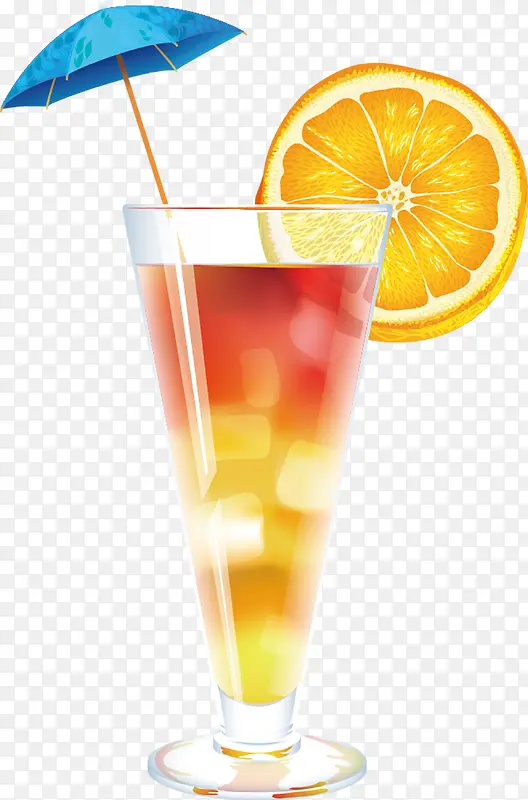 合成手绘饮料橙汁