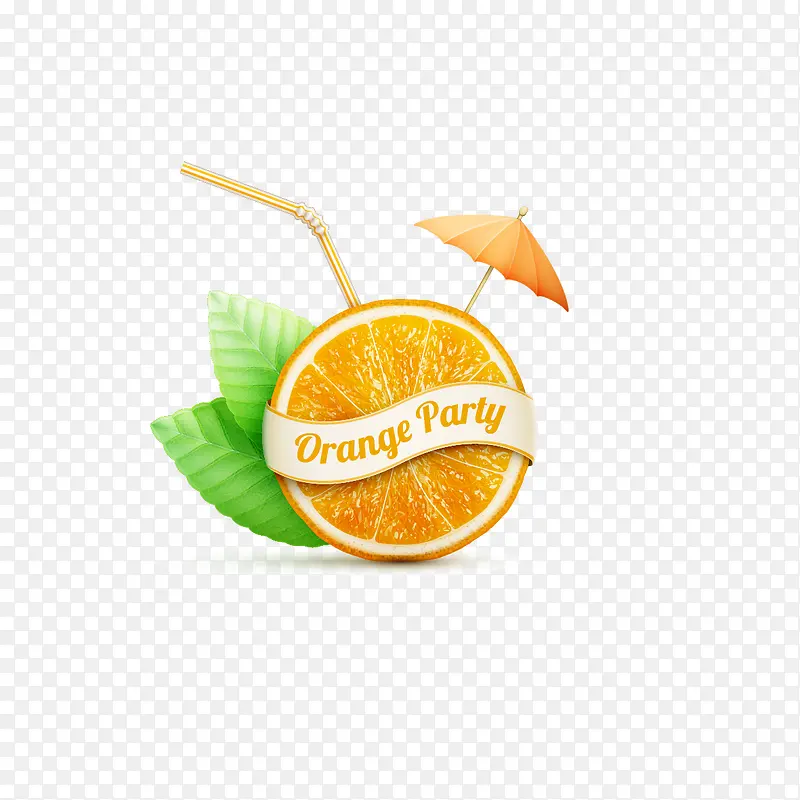 创意橙汁派对海报矢量素材