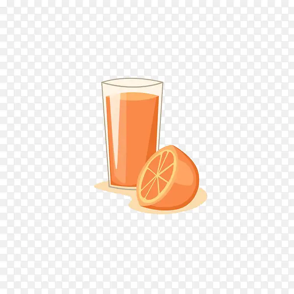 手绘橙汁