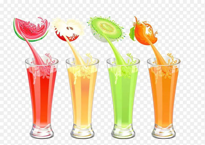 卡通水果果汁补充维生素营养