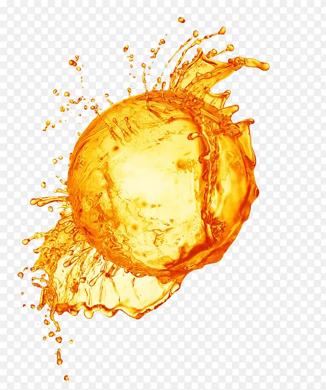 果汁黄球迸溅素材