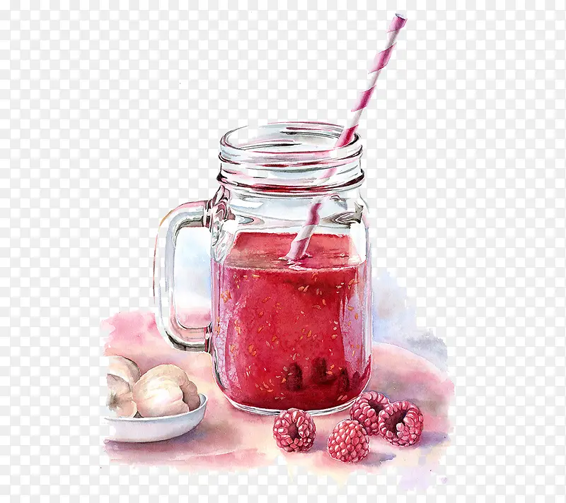 玻璃杯果汁水果