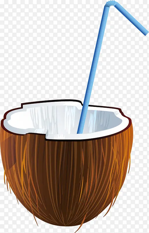 矢量手绘椰子汁