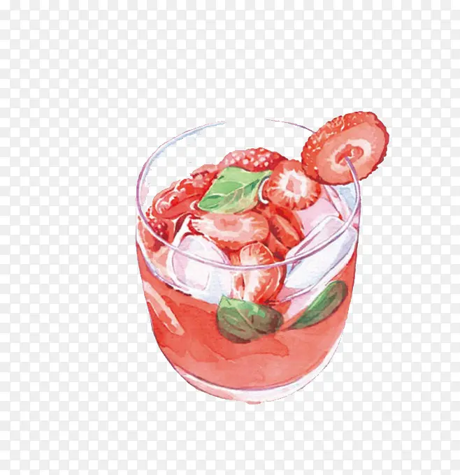 草莓杯装果汁